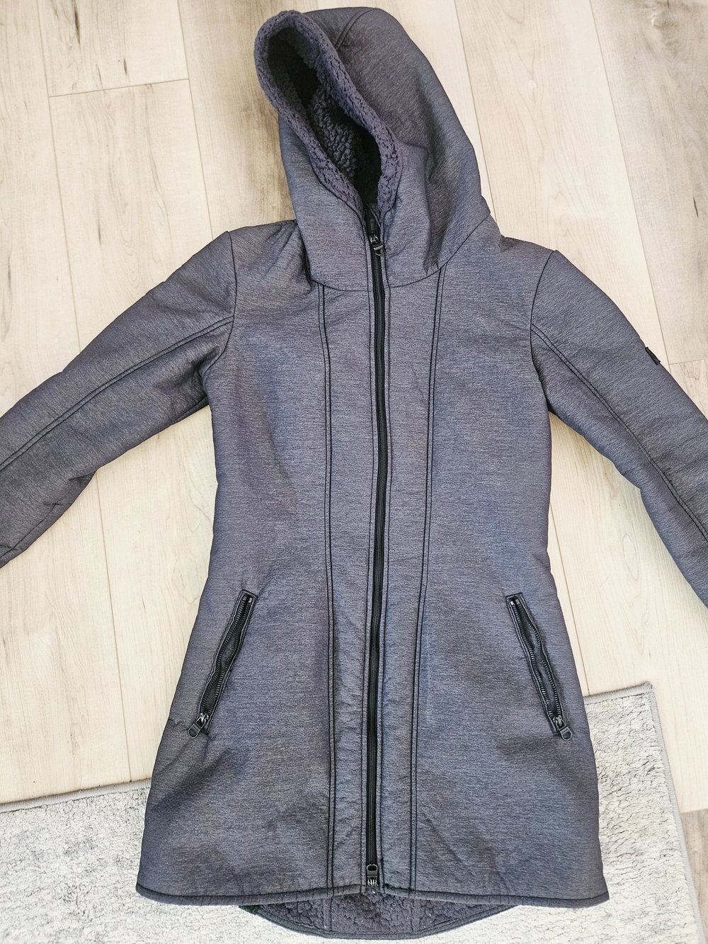 Bench Women's Hooded Trench Coat in Charcoal Gray